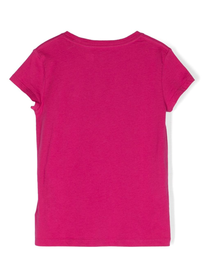 Shop Ralph Lauren Teddy Bear-motif Cotton T-shirt In Pink