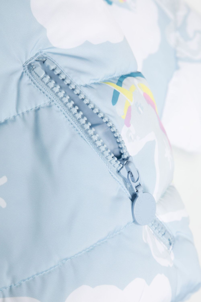 Shop Stella Mccartney Unicorn-print Padded Jacket In Blue
