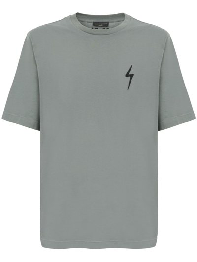 Shop Giuseppe Zanotti Logo-patch Cotton T-shirt In Grey