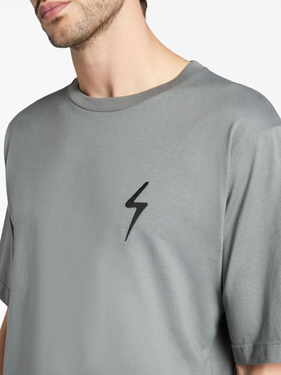 Shop Giuseppe Zanotti Logo-patch Cotton T-shirt In Grey