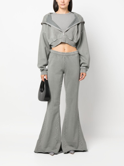 Shop Entire Studios Washed Flared Track Pants In Grey