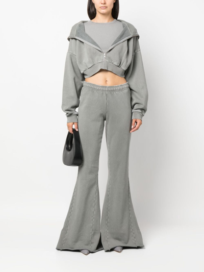 Entire Studios Washed Flared Track Pants In Grey