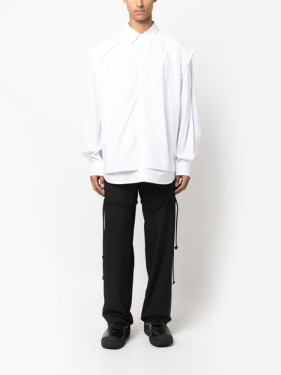 Shop Juunj Overlapping-panel Cotton Shirt In White