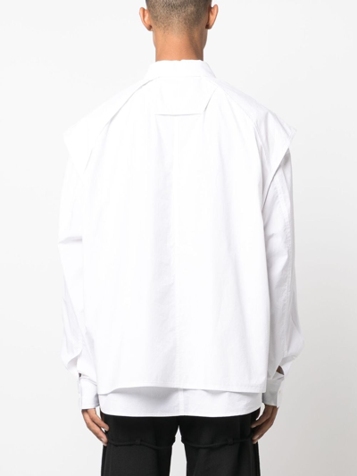 Shop Juunj Overlapping-panel Cotton Shirt In White