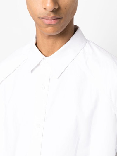 Juunj Overlapping-panel Cotton Shirt In White