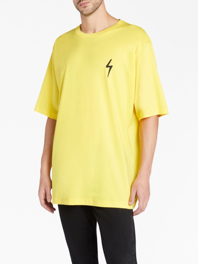 Shop Giuseppe Zanotti Ezrha Logo-patch T-shirt In Yellow