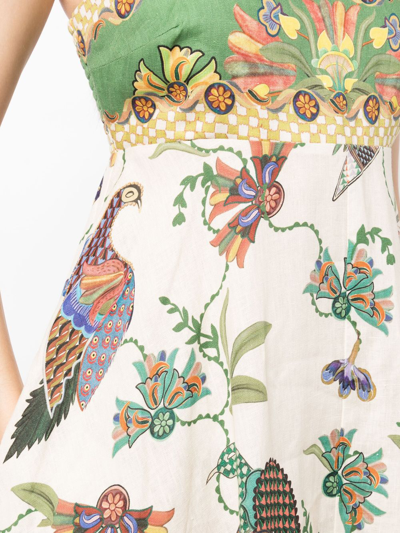 Shop Alemais Birdie Sleeveless Linen Midi Dress In Neutrals