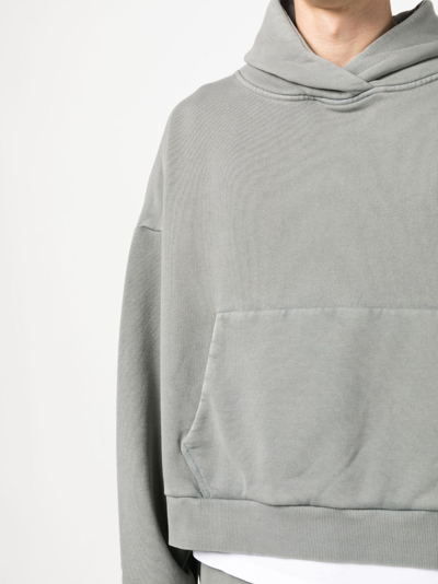 Shop Entire Studios Washed Drop-shoulder Hoodie In Grey