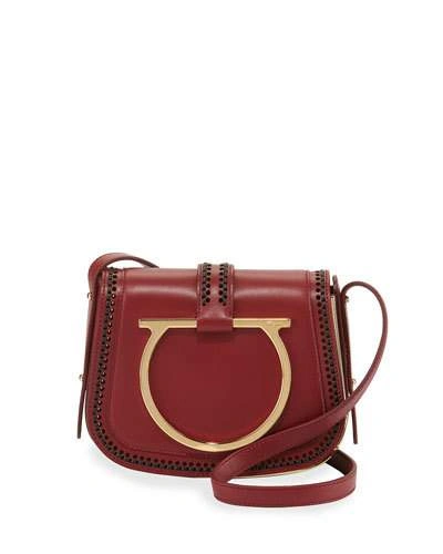 Ferragamo Sabine Gancio Saddle Crossbody Bag, Opera