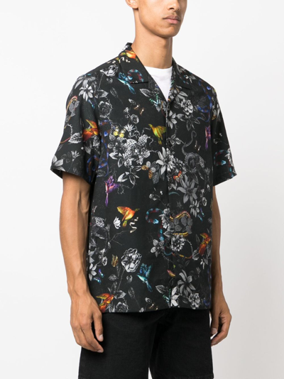 Shop Ksubi Unearthly Floral-print Shirt In Black