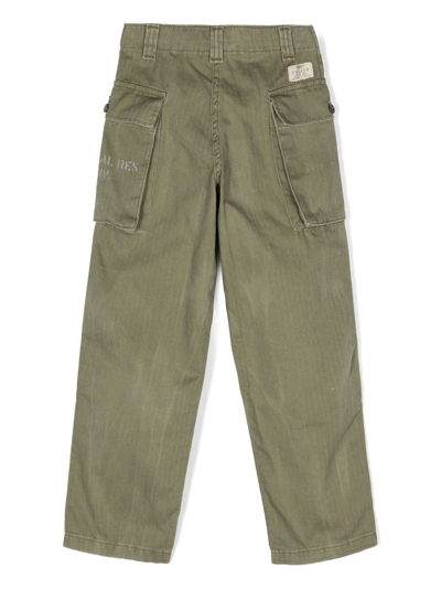 Polo Ralph Lauren Logo-print Cotton Cargo Trousers In Green