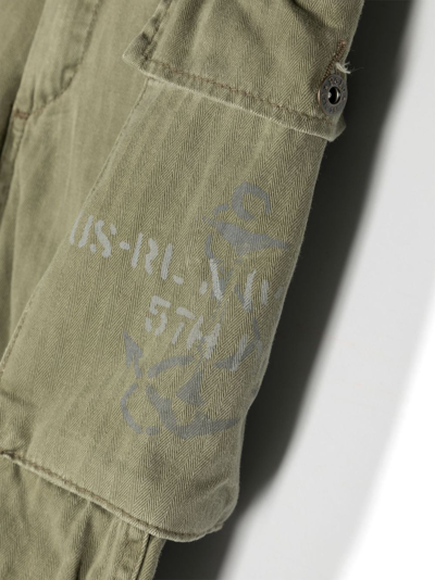 Polo Ralph Lauren Logo-print Cotton Cargo Trousers In Green