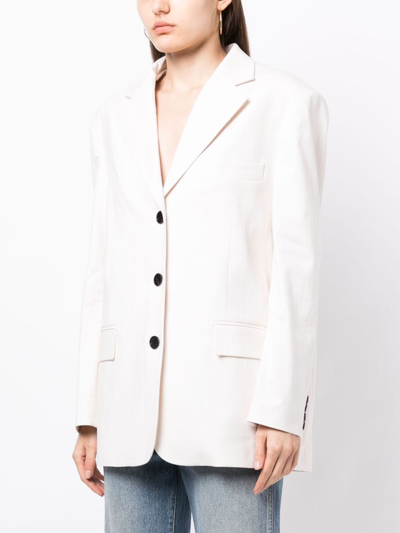 Shop Studio Tomboy Single-breasted Decorative-buttons Blazer In White