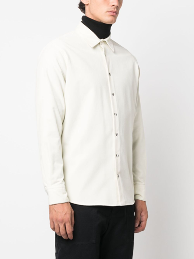 Shop Moncler Logo-patch Cotton Shirt In Neutrals