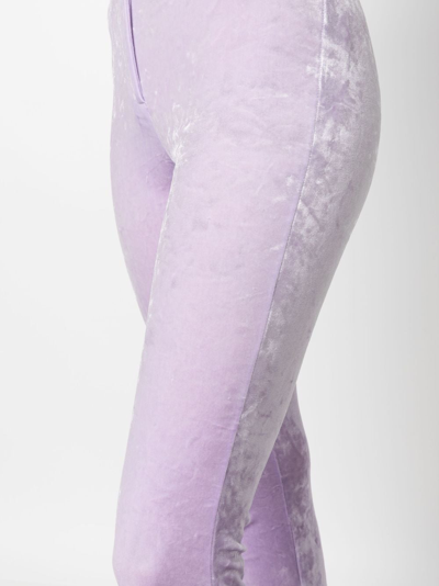 Patrizia Pepe Belted High-waist Trousers In Purple