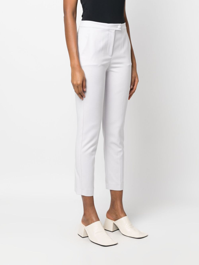 Patrizia Pepe Cropped Tapered Trousers In Grey