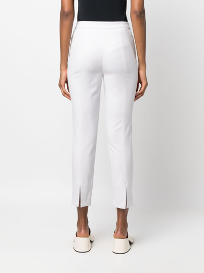 Patrizia Pepe Cropped Tapered Trousers In Grey