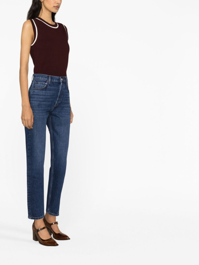 Shop Claudie Pierlot Straight-leg High-waist Jeans In Blue