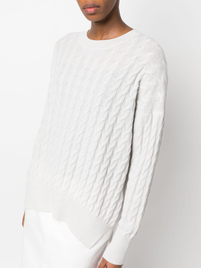 Shop Allude Cable-knit Long-sleeve Jumper In Neutrals