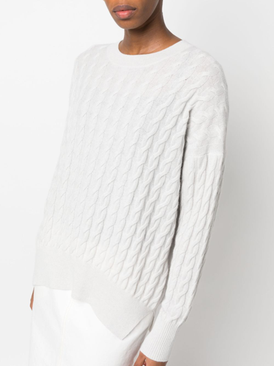Allude Cable-knit Long-sleeve Jumper In Neutrals