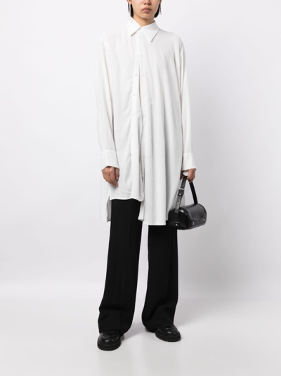 Shop Yohji Yamamoto Asymmetric Button-up Shirt In White