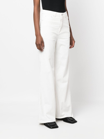 Shop Officine Generale Wide-leg Corduroy Trousers In White