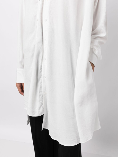 Shop Yohji Yamamoto Asymmetric Button-up Shirt In White