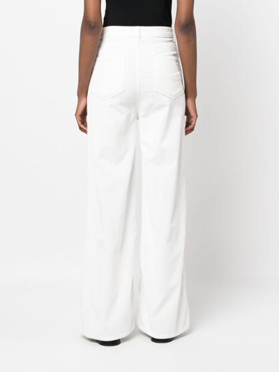 Shop Officine Generale Wide-leg Corduroy Trousers In White