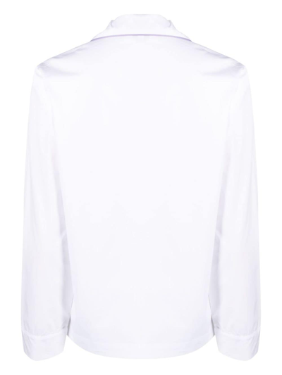 Shop Sporty And Rich Chest-pocket Cotton Pyjama Top In White