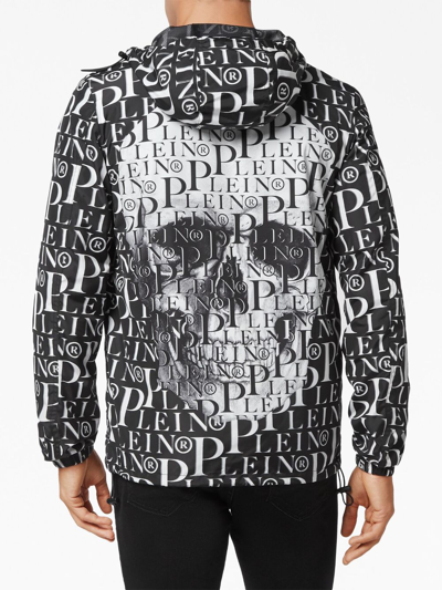 Shop Philipp Plein Logo-print Windbreaker Jacket In Black