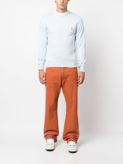 Maison Kitsuné Fox Head Patch Regular Sweatshirt Cirrus Blue In Blue