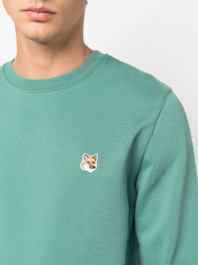Maison Kitsuné Man Sweatshirt Emerald Green Size L Cotton In Green