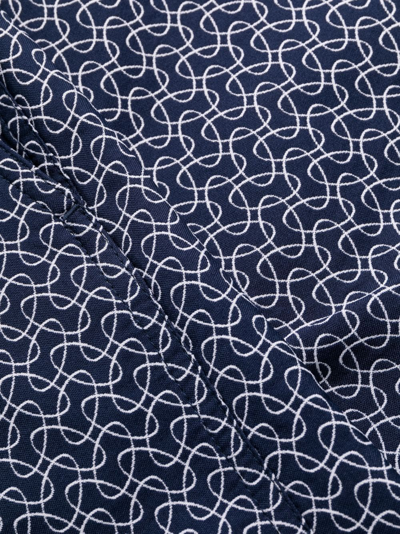 Shop Orlebar Brown Jacquard Geometric-pattern Swim Shorts In Blue