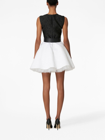 Shop Carolina Herrera Jacquard Belted Dress In Black