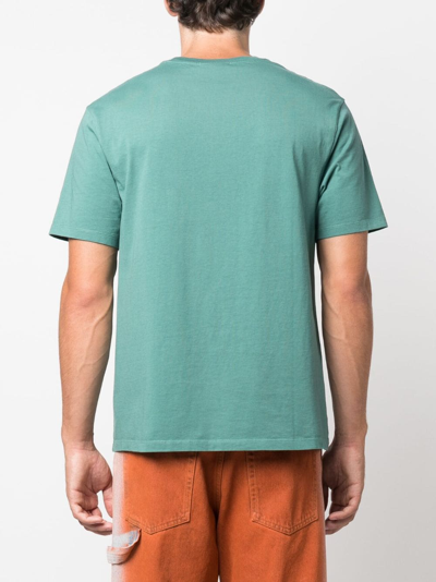 Shop Maison Kitsuné Fox-motif Cotton T-shirt In Green