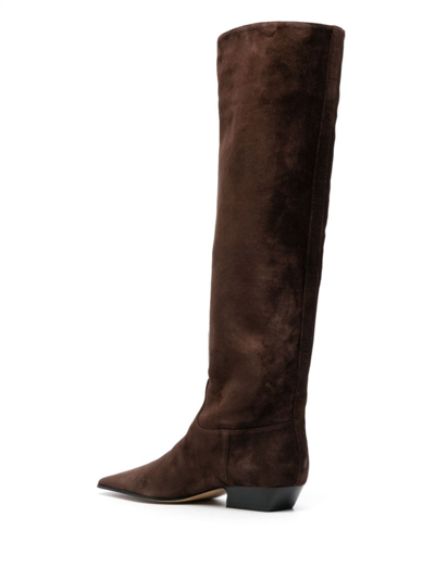 Shop Khaite The Marfa 35mm Knee-high Boots In Brown