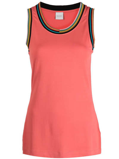 Shop Paul Smith Stripe-detailing Tank Top In Red