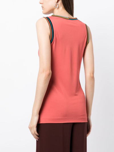 Shop Paul Smith Stripe-detailing Tank Top In Red