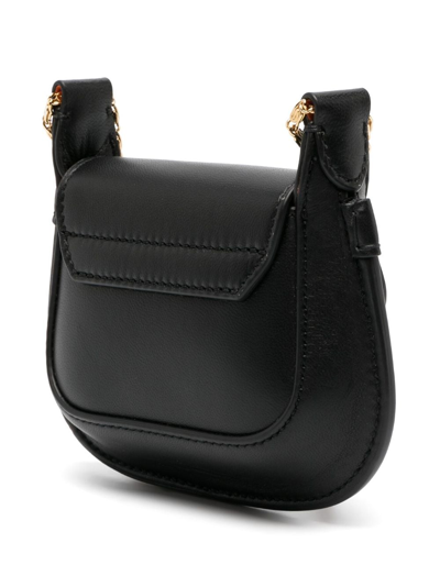 Shop Santoni Debossed-logo Mini Crossbody Bag In Black