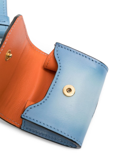 Shop Santoni Neck-strap Leather Airpods Case In Blue