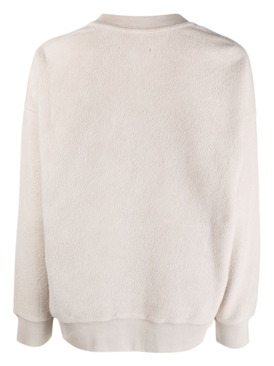 Shop Autry Terry-cloth Effect Cotton Sweatshirt In Neutrals