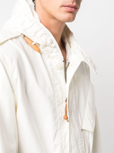 Shop Polo Ralph Lauren Belted-waist Hooded Cotton Parka In White