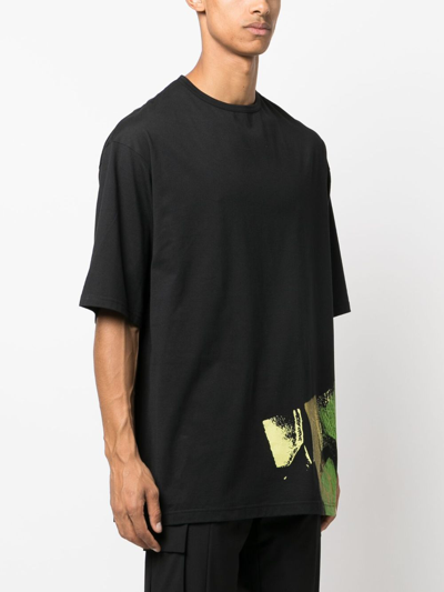 Shop Y-3 Graphic-print Long-sleeve T-shirt In Black