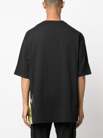 Shop Y-3 Graphic-print Long-sleeve T-shirt In Black