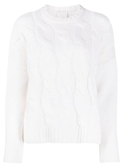 Shop Allude Cable-knit Cashmere Jumper In White