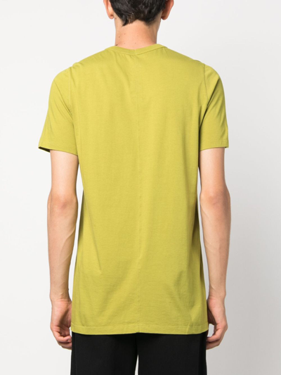 Shop Rick Owens Panelled Short-sleeved Cotton T-shirt In Green