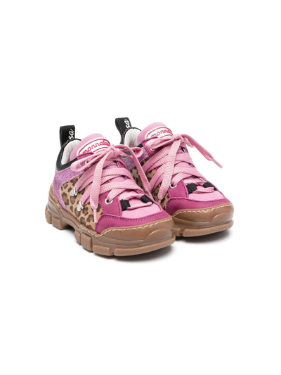 Shop Monnalisa Chunky-sole Low-top Sneakers In Pink