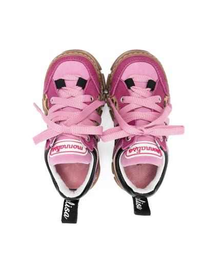 Shop Monnalisa Chunky-sole Low-top Sneakers In Pink