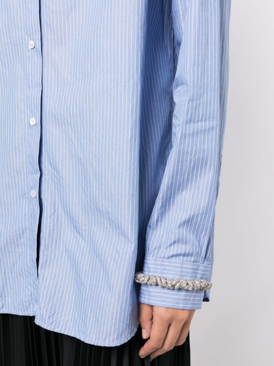 Shop N°21 Striped Cotton Shirt In Blue