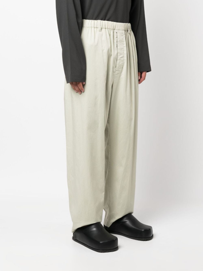 Shop Lemaire Straight-leg Cotton Trousers In Grey